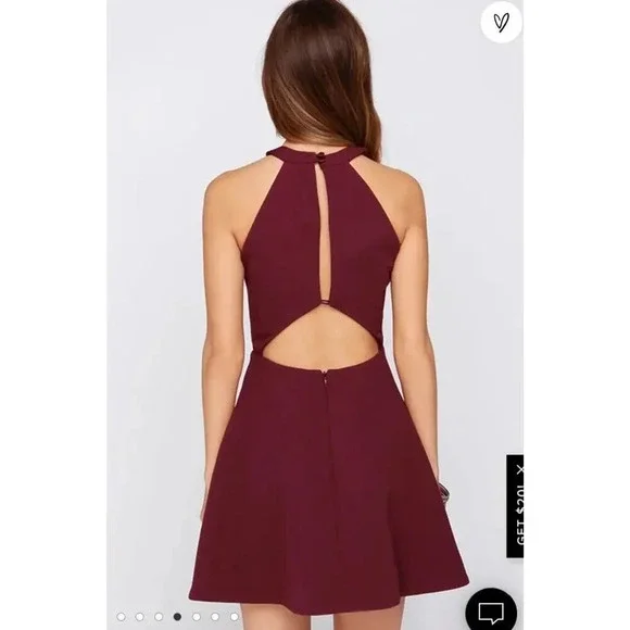 Keep sake Dress Burgundy Lined Adore You Mini Dress Size XS Originally $169 - Picture 2 of 15